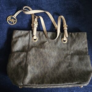 Michael Kors Black and Tan Tote Bag